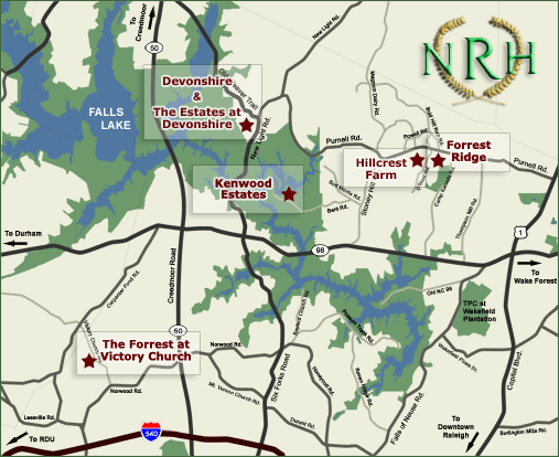 North Raleigh Homes Map